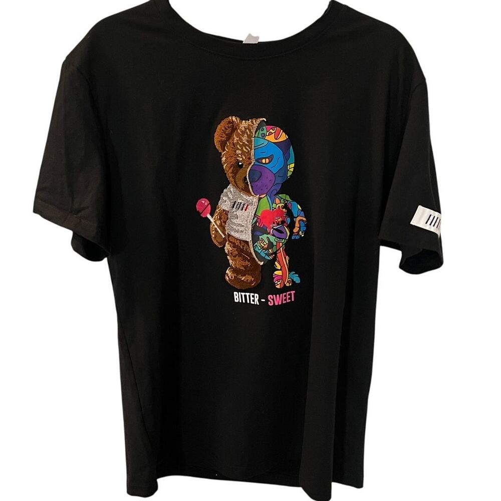Fifth loop BITTER-SWEET Bear 3 D Graphic Mens T-shirt size XL